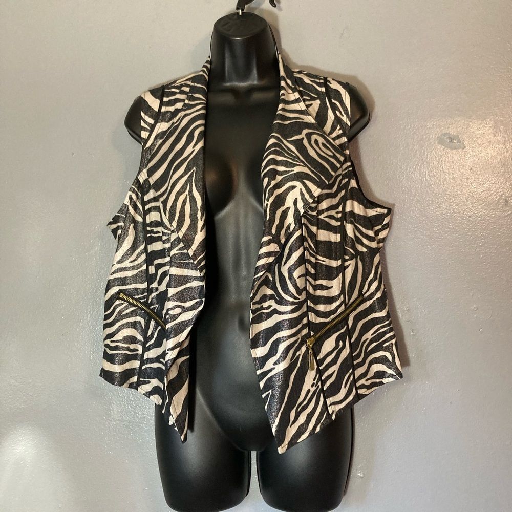 Chico's Black and White Zebra Print Vest